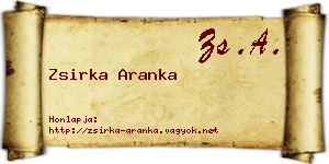 Zsirka Aranka névjegykártya