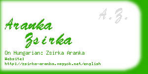 aranka zsirka business card